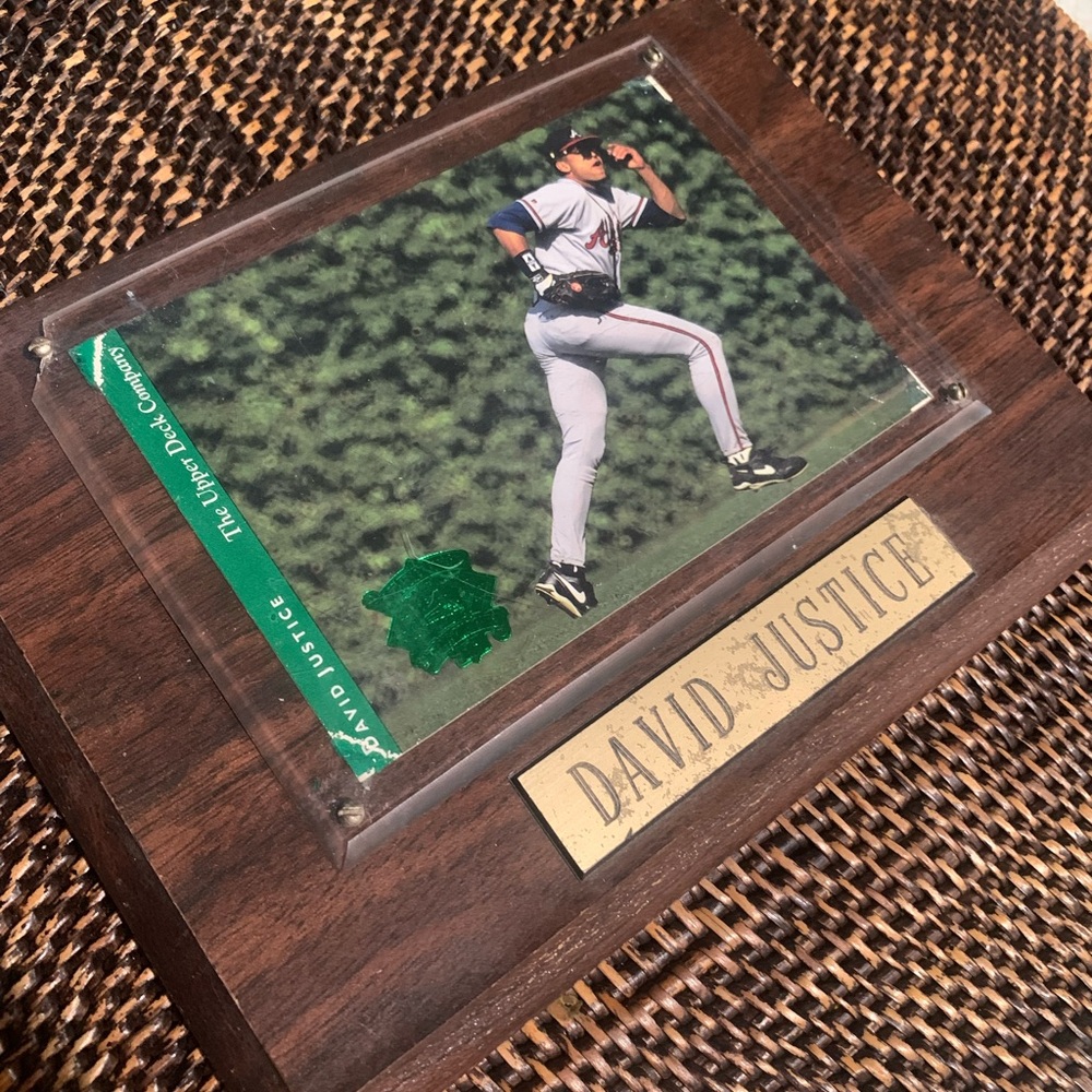 David Justice Wooden Wall Plaque